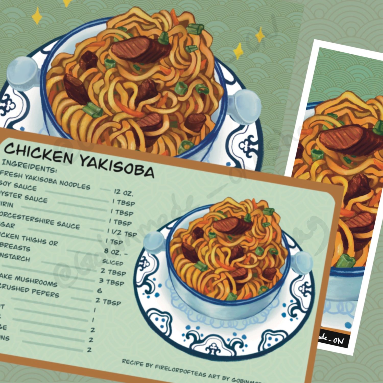 Chicken Yakisoba Recipe Card
