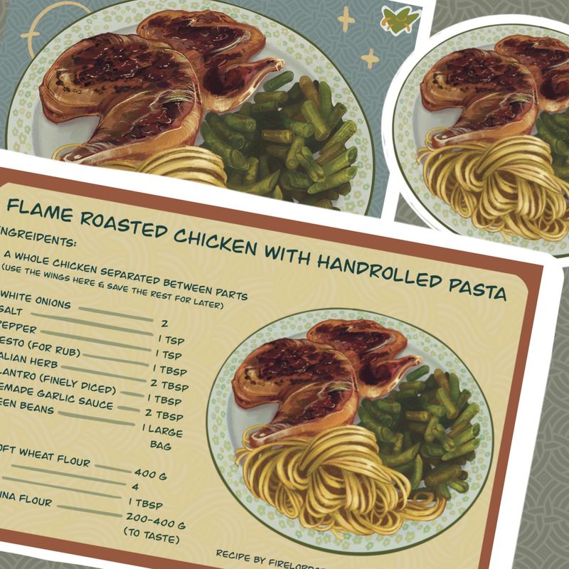 Flame Roasted Chicken with Handrolled Pasta Recipe Card Set