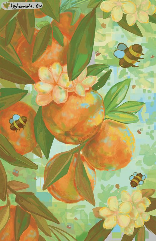 Oranges Prints and Bookmark