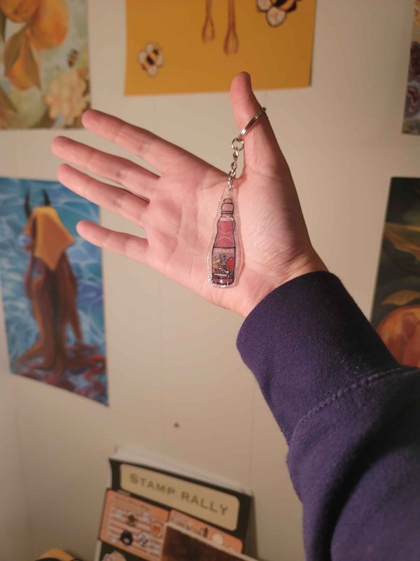 Pink Ramune Keychain | Exclusive Handmade Keychain – One-of-One