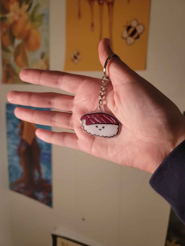 Cute Tuna Sushi Keychain | Exclusive Handmade Keychain – One-of-One