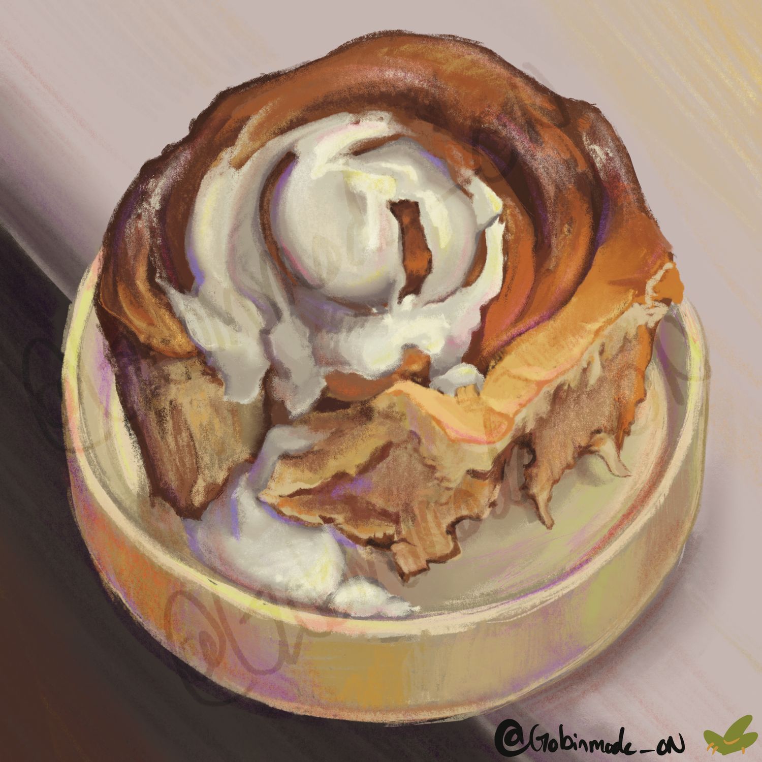 Frosted cinnamon bun | art print