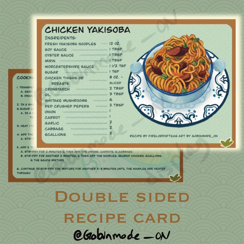 Chicken Yakisoba Recipe Card