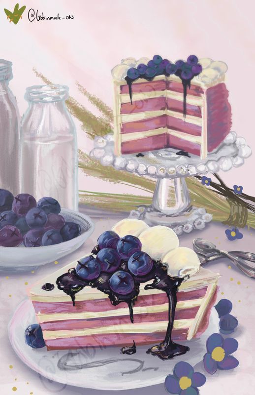 Handmade Blueberry Cake | Art Bundle