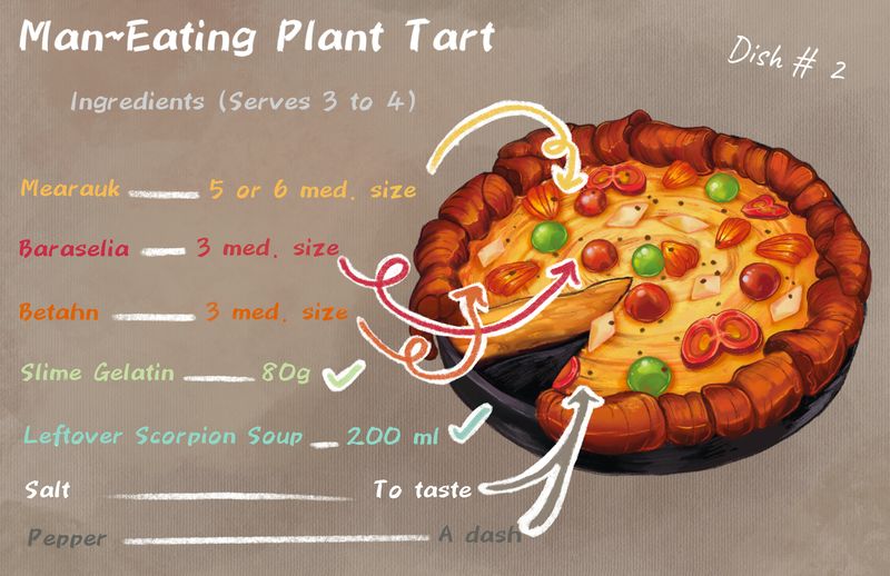 Dungeon Tart | Delicious in Dungeon Inspired Fan Art | Fantasy Recipe Card