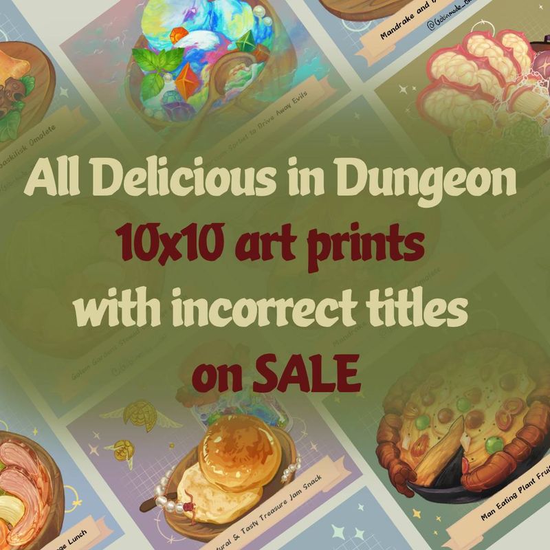 Dungeon Meals Misprints | Delicious in Dungeon Inspired Fan Art | Art Discounts