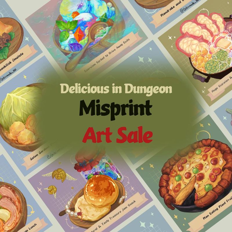 Dungeon Meals Misprints | Delicious in Dungeon Inspired Fan Art | Art Discounts