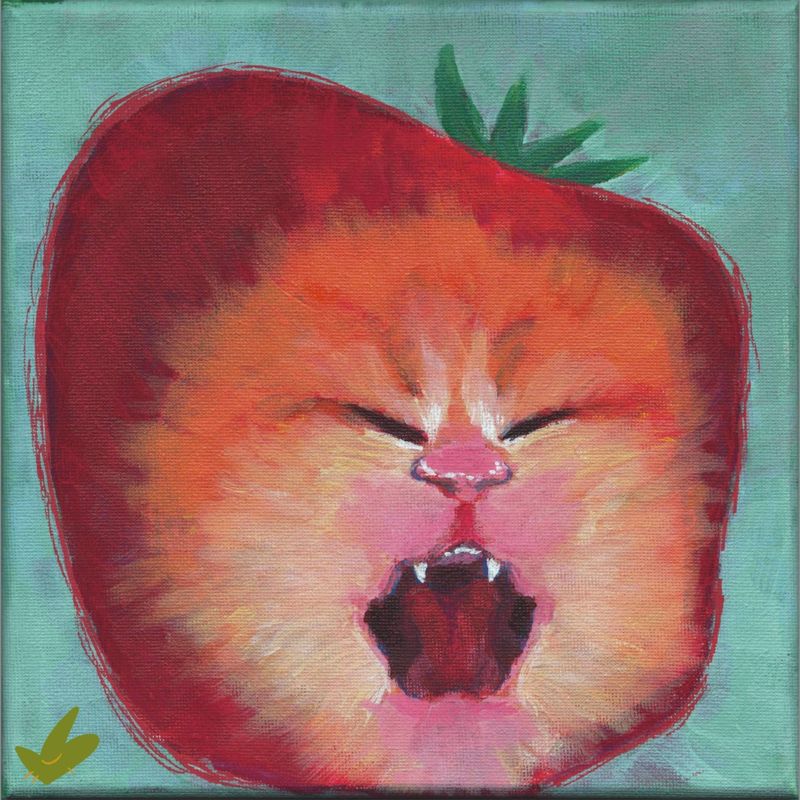 Tomato Cat | Original Canvas Painting
