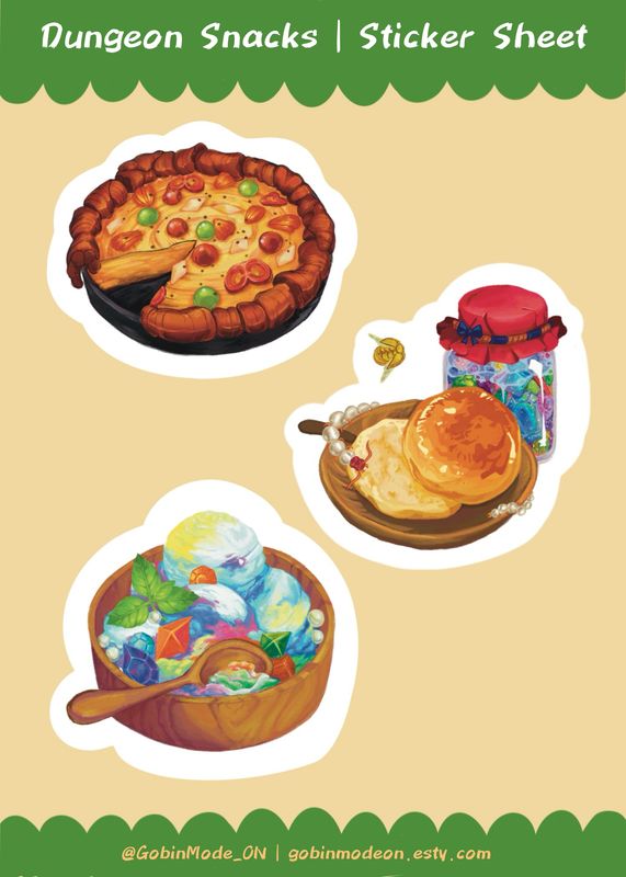 Dungeon Meals 2 | Delicious in Dungeon inspired Stickers | Sticker Sheet