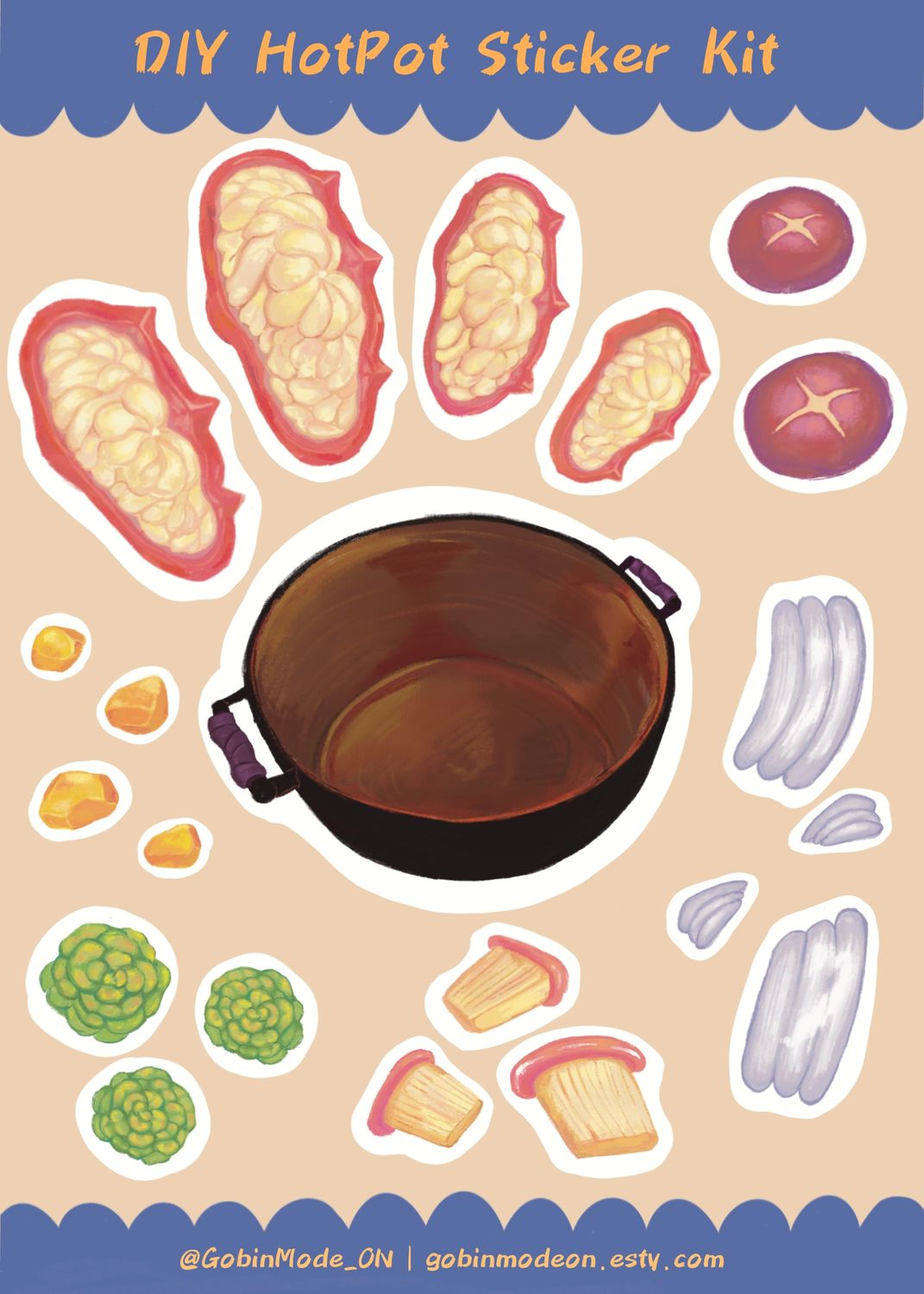 DIY Dungeon Hotpot Meal | Sticker Sheet