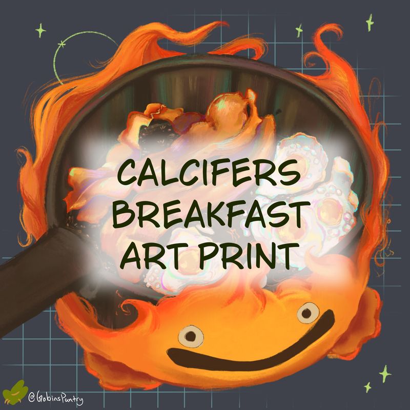 Calcifers Breakfast | Studio Ghibli inspired Fanart | Art Prints