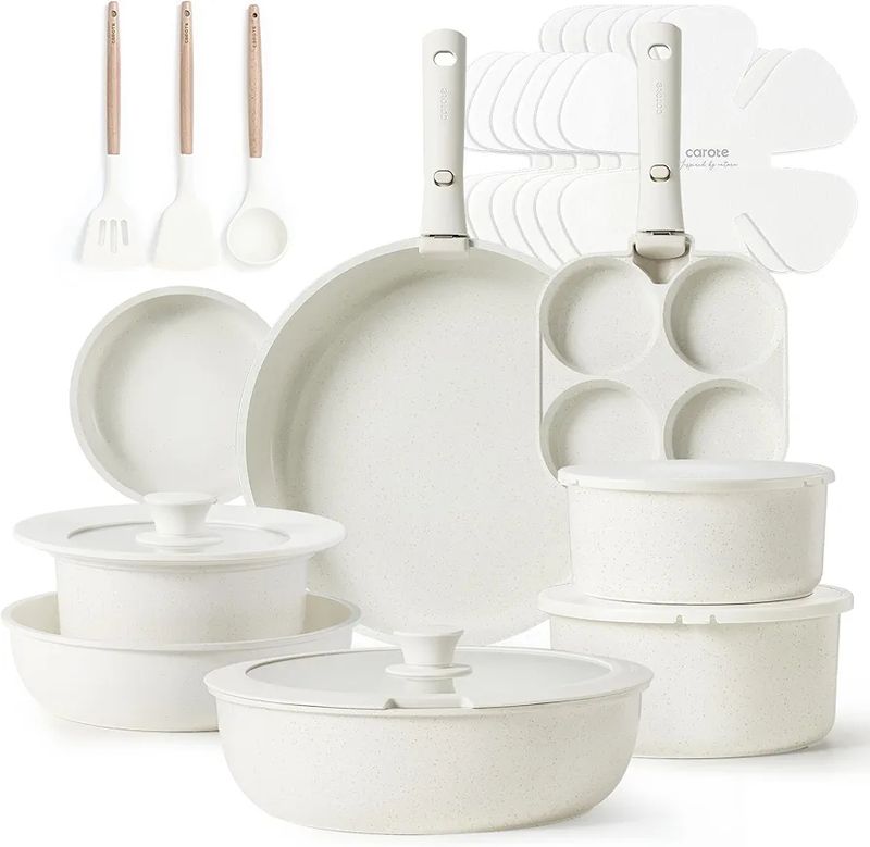 CAROTE 23pcs Pots and Pans Set Non Stick, Cookware Set