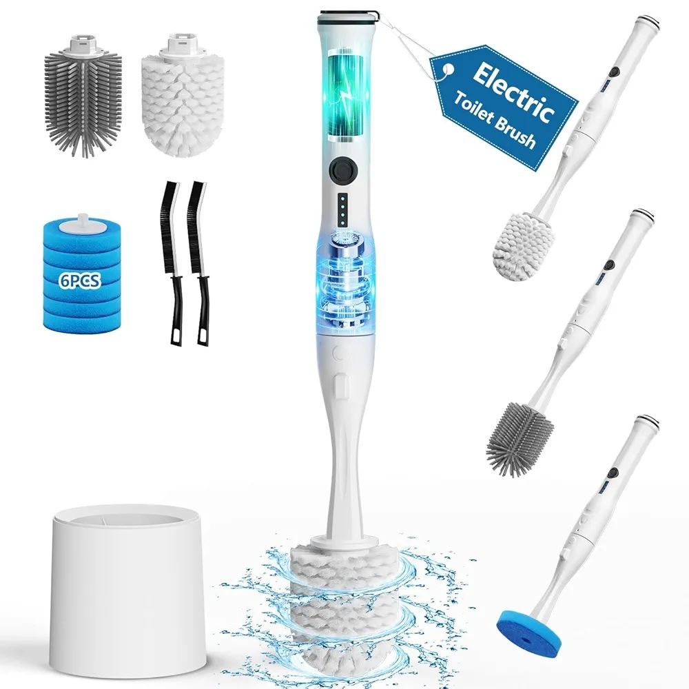 Electric Toilet Brush and Holder Set