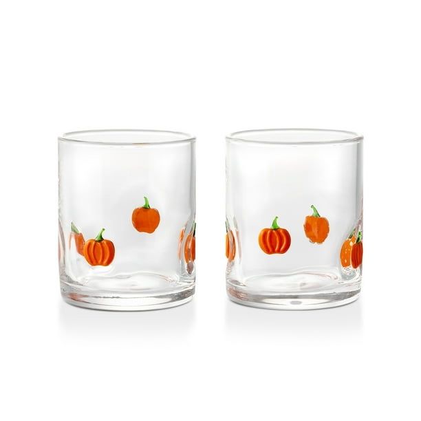 Pumpkin Drinking Glasses Set of 2