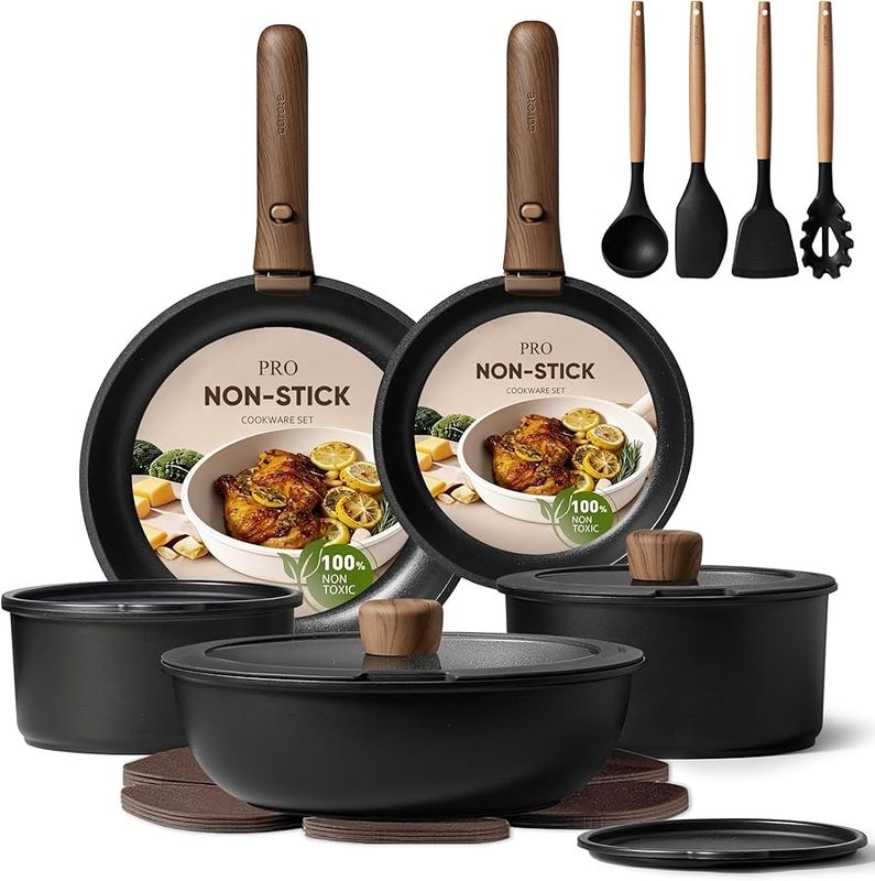 CAROTE 19pcs Pots and Pans Non Stick