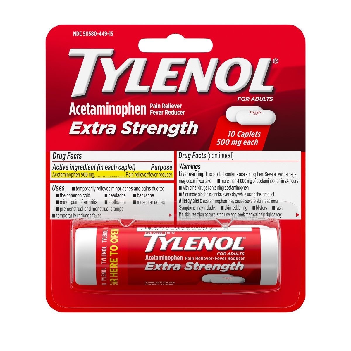 Tylenol Extra Strength Pain Reliever Caplets
