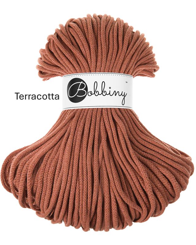 Bobbiny Premium 5 mm Terracotta – hochwertige, recycelte Baumwollkordel für kreative Projekte