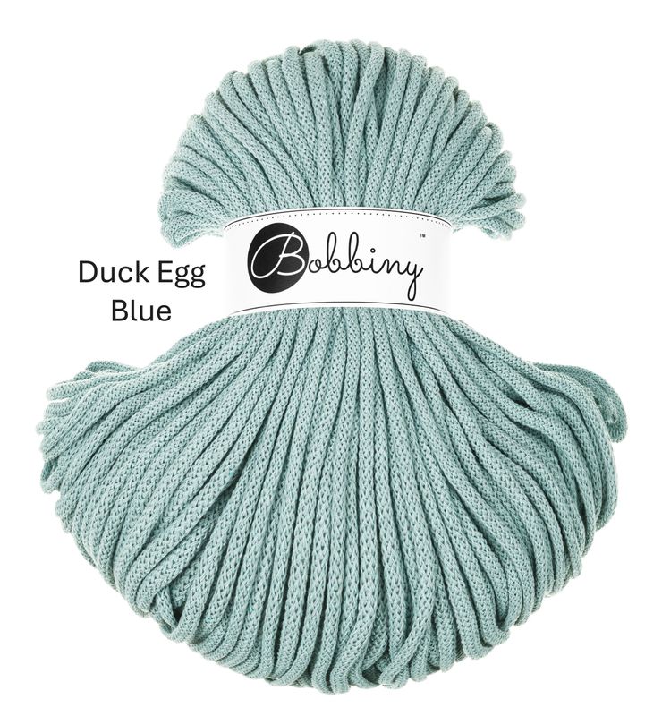 Bobbiny Premium 5 mm duck egg blue – hochwertige, recycelte Baumwollkordel für kreative Projekte