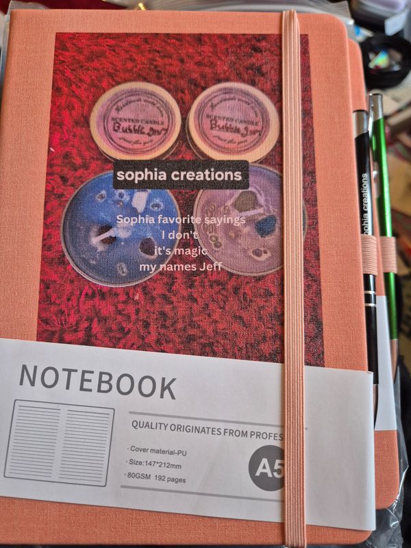Sophia creations notebook and pen