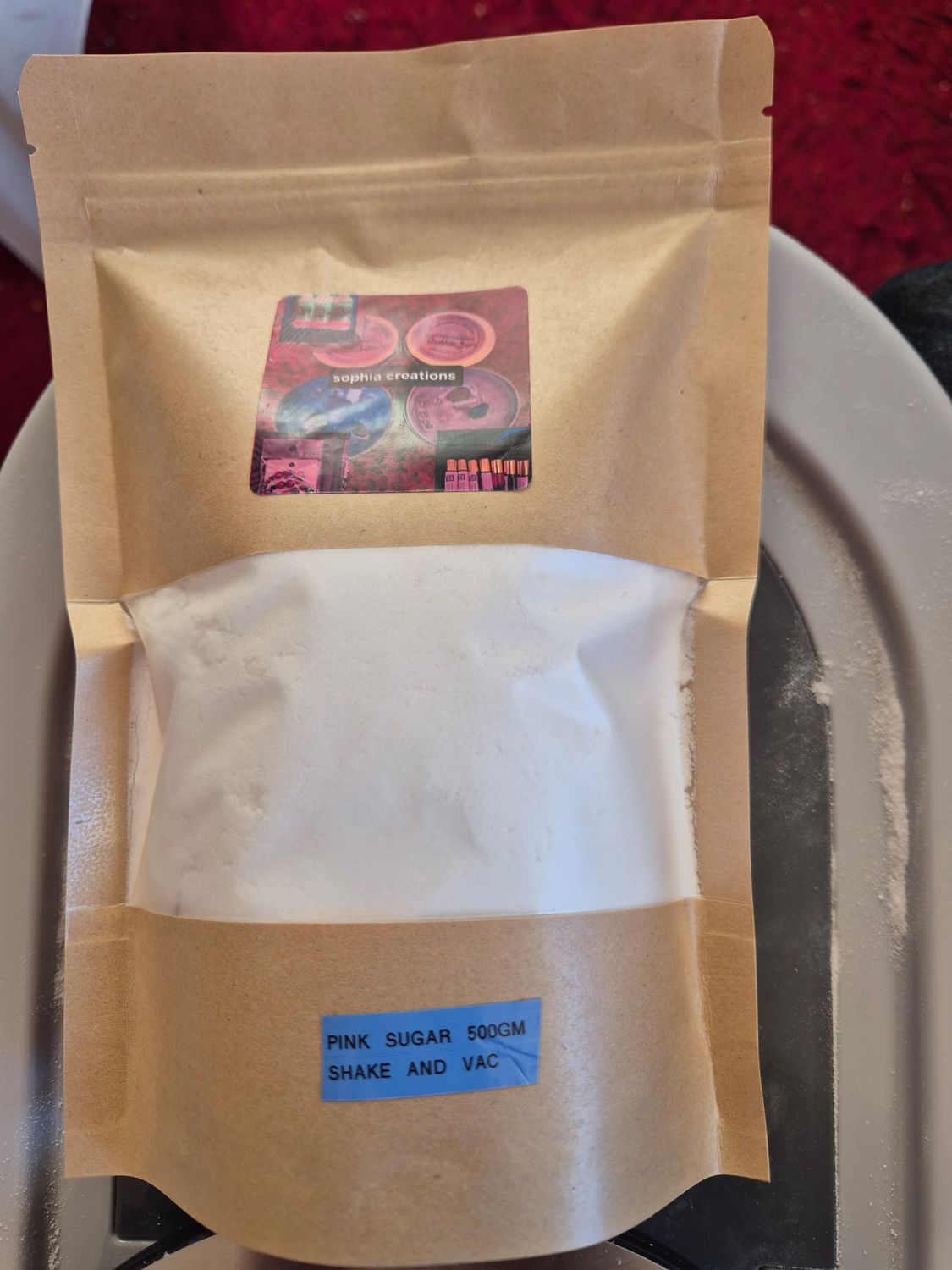 Pink sugar shake and vac 500gm