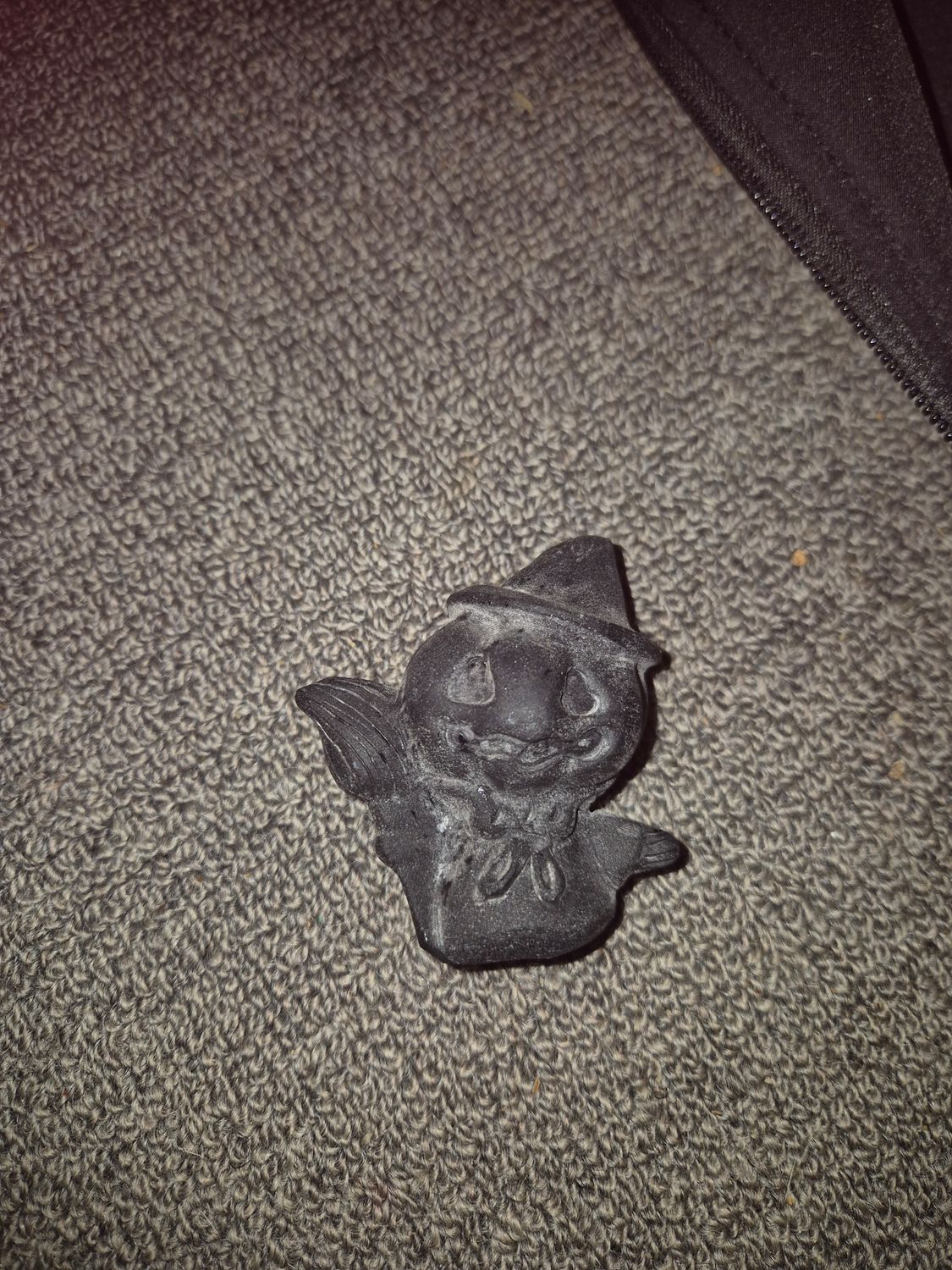 Raw obsidian pumpkin witch