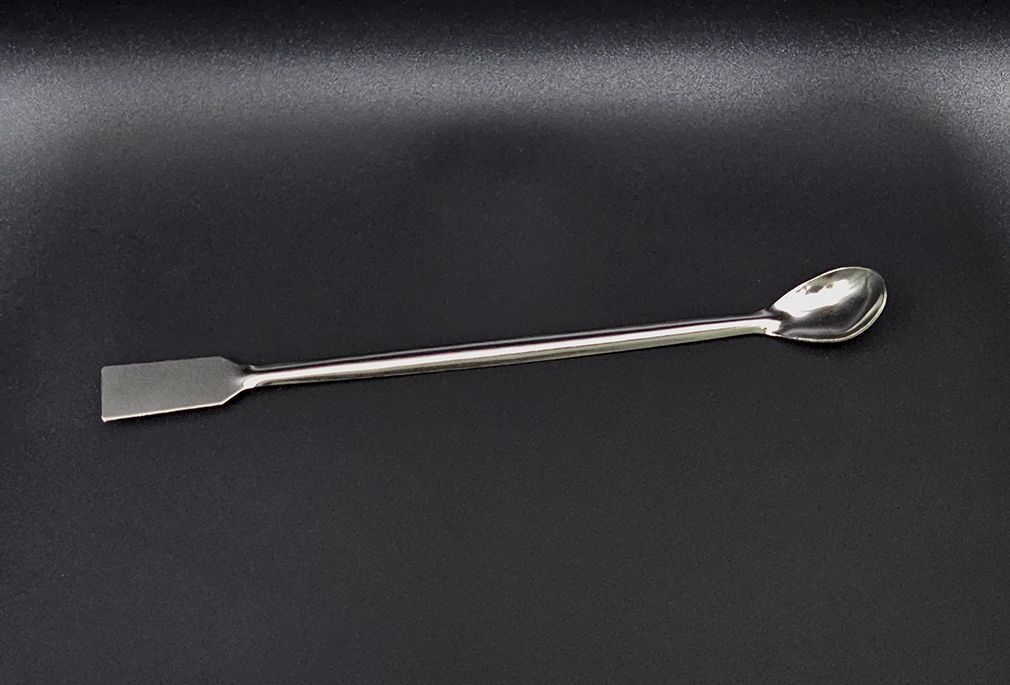 Micro spatula Stainless Steel one tapered end and one rounded end 8 inches length with attached BIR Sales Invoice