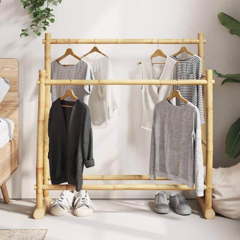 vidaXL Clothes Rack 39.4&quot;x11.8&quot;x39.4&quot; Bamboo