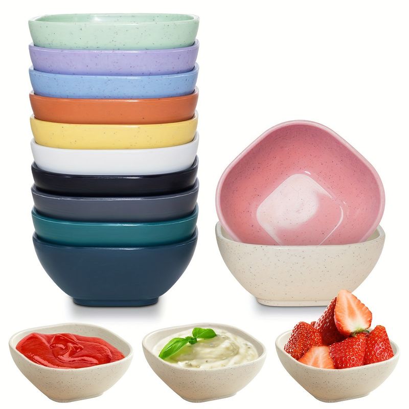 8Piece Square Dipping Bowls Set for Sauces  Condiments