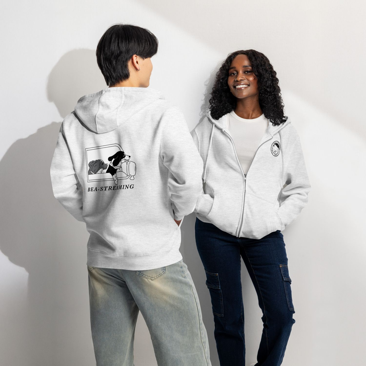 Premium full zip hoodie Bea-Streaming Logo