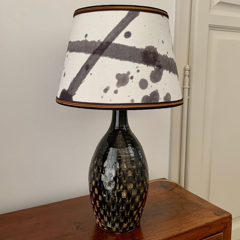 Lampe céramique et abat-jour conique