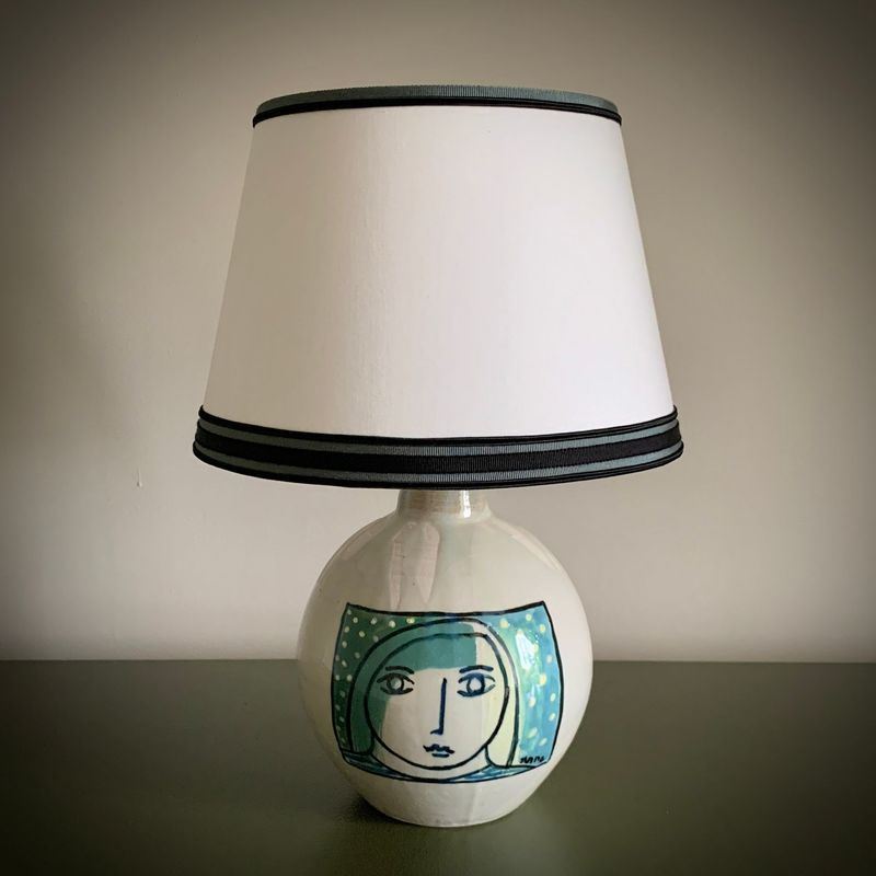 Lampe céramique et abat-jour conique
