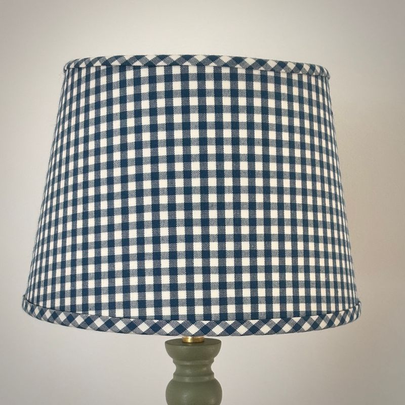 Abat-jour conique tissu vichy