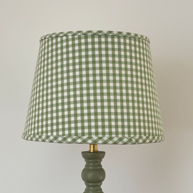 Abat-jour conique tissu vichy