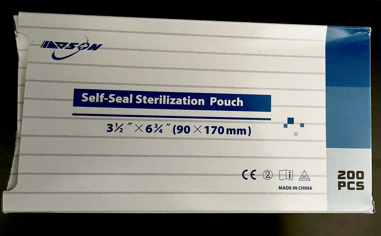 Autoclave self sealing bags 90mmX170mm