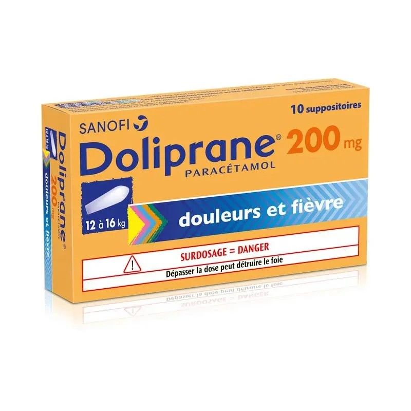 DOLLIPRANE 200MG SUPPO B110