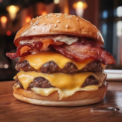 DOUBLE CHEESE BURGER BACON
