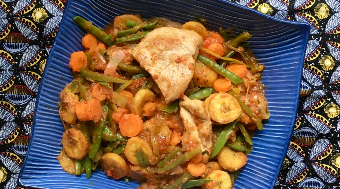 POULET DG (HARICOTS VERTS, BANANE)