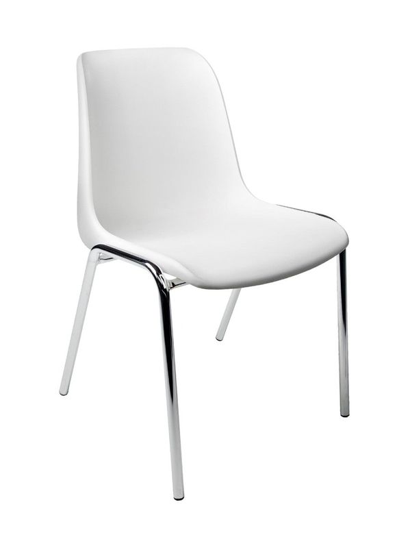 Kuip kantinestoel 18 wit