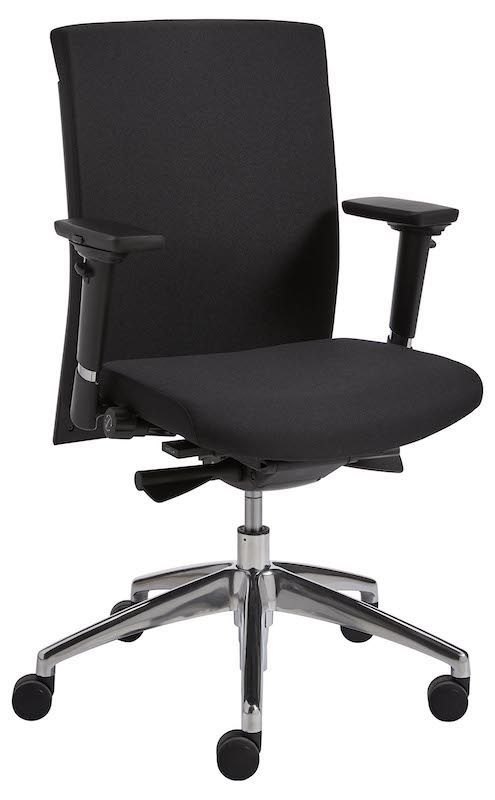 SITLIFE Bureaustoel SALINA – Ergonomisch, Gestoffeerde Rug, Verstelbaar & Wielen – Luxe Design – Zwart