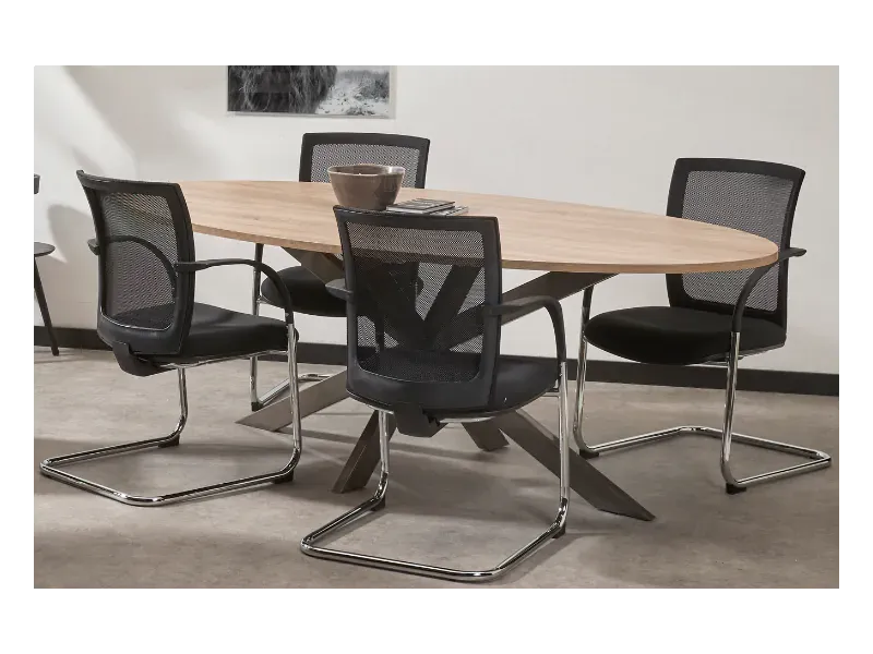 Vergadertafel ellips met stervoet