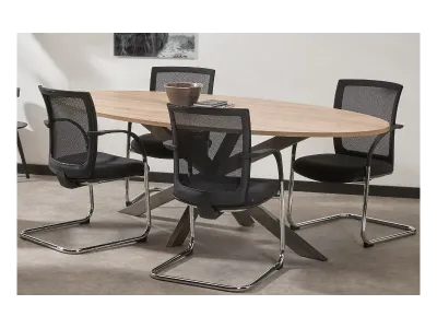 Vergadertafel ellips met stervoet