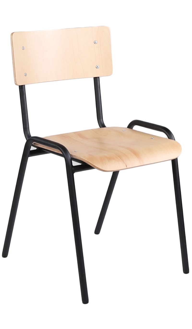 Kantinestoel CHR.01-zwart en beuken
