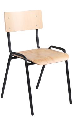 Kantinestoel CHR.01-zwart en beuken