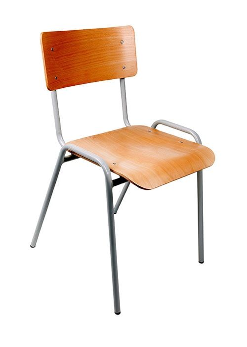 Kantinestoel Cresta -grijs en beuken