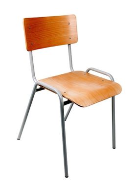 Kantinestoel Cresta -grijs en beuken