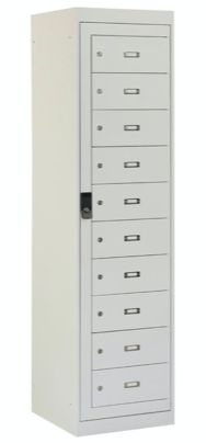 Veilige laptoplocker (7 vakken) van hoogwaardig staal, ideaal voor kantoren of scholen. Voorzien van afsluitbare vakken voor laptops tot 17″. Compact, sterk en eenvoudig te gebruiken. Veilige laptoplocker (7 vakken) van hoogwaardig staal, ideaal voor kantoren of scholen. Voorzien van afsluitbare vakken voor laptops tot 17″. Compact, sterk en eenvoudig te gebruiken.