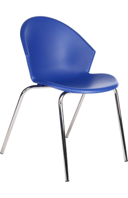 Smile kantinestoel blauw