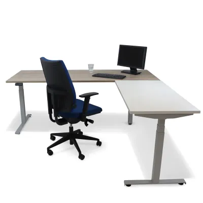ULTRADJUST Elektrische Zit-sta Tafel SMART HOEK 200x80/120x60cm ULTRADJUST Elektrische Zit-sta Tafel SMART HOEK 200x80/120x60cm