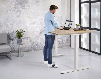 Zit/Sta Wing Business Elektrisch Hoekbureau