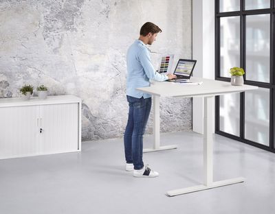 Zit/Sta Wing Business Elektrisch Hoekbureau